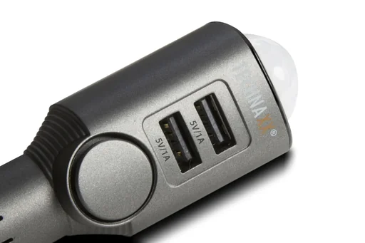 "Car alarm with PIR sensor and 2 USB charging ports image"