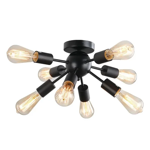 "Ceiling light ceiling lamp wall lamp glass office lamp LED ceiling lighting for bathroom kitchen balcony corridor 40W, black, steel image"