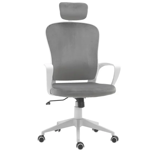 "Office chair with rocking function ergonomic swivel chair height adjustable with armrest headrest velvety polyester turquoise image"