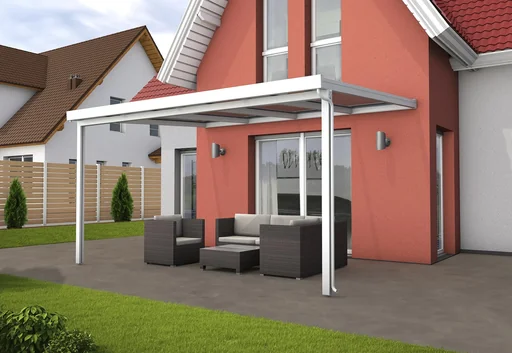 "Patio roof Premium, white, 4102 x 3060 mm - Acrylic multi-wall sheets 16 mm, clear image"