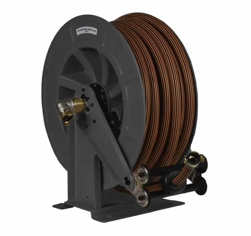 "Hose reel steel/ABS plastic housing OSK 610 with 20 m, 3/4" rubber hose ET, max. 15 bar/90°C image"