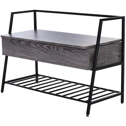"Shoe rack with 2 storage compartments image"