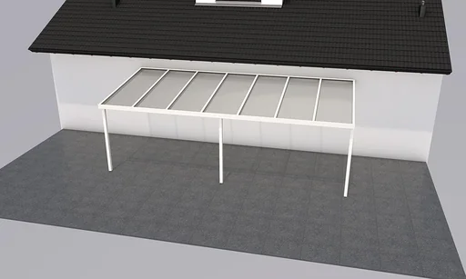 "Patio roof Premium, white, 7120 x 3060 mm - Klima blue image"
