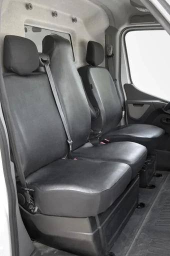 "Custom-fit seat covers - artificial leather for Opel Movano, Renault Master and Nissan Interstar from 04/2010 to 2014 image"