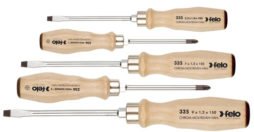 "Screwdriver set - wooden handle, 5 pieces image"