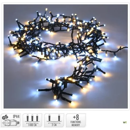 "Christmas lights Snakelight 560LED - 11 meters - warm white - 2 in 1 image"