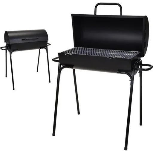"BBQ charcoal grill - grill area 60 x 30 cm - stainless steel image"