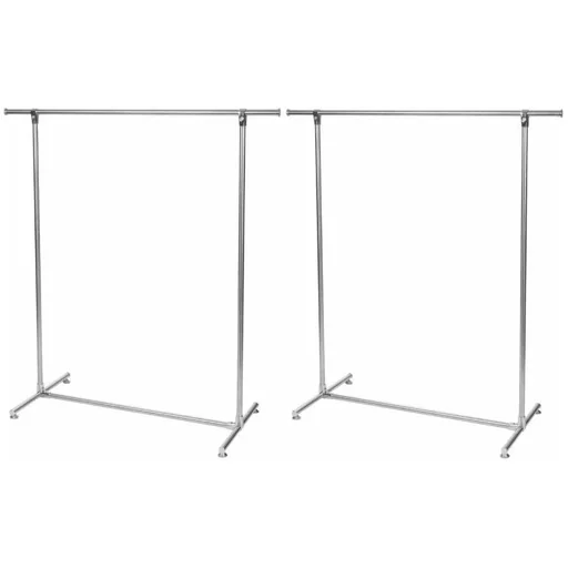 "Set of 2 metal clothes racks MP61 - 75kg load capacity - 120x50x120cm image"