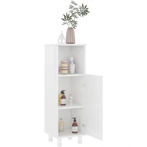 "Bathroom mirror cabinet 30x30x95 cm chipboard high gloss white image"