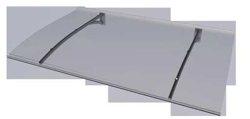 "Pent canopy type PT Secco 200, anthracite, 200 x 90 x 22 cm, 3 mm clear image"