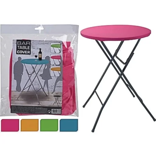 "Bartable cover for folding table / bistro table - for 80cm table - blue image"