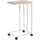 Side table - on wheels - 70 x 40 x 30 cm - Industrial - White/Brown