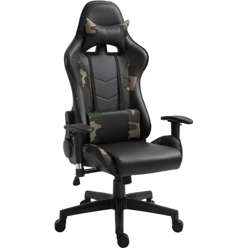 "Gaming chair camouflage, black image"