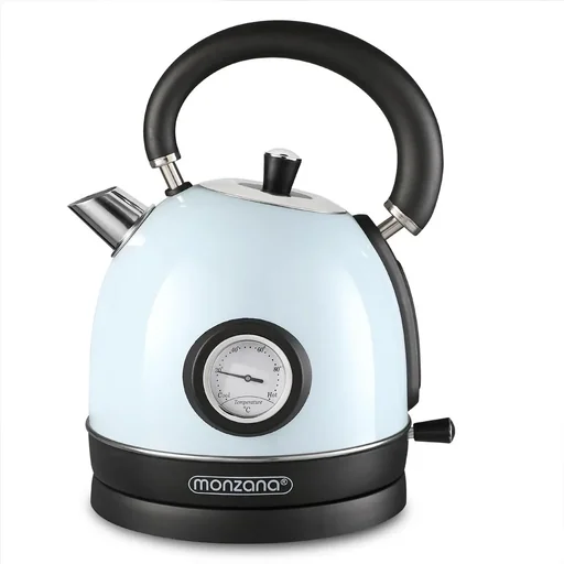 "Stainless steel kettle in retro design blue 1.8L - 2200W image"