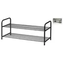 Shoe rack - black - metal - 2-tier - 91 cm