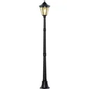 Solar lamp post - 19 LEDs - 130 lumens - 3000K - Black - 22 x 22 x 194 cm