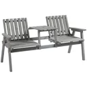 Garden bench with table, seating group, garden furniture, with umbrella hole, bench, 2 chairs, solid wood, coffee, 152 x 70 x 7