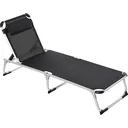 Garden lounger 5-level adjustable black