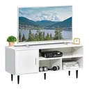 TV table TV cabinet with cupboard shelves TV board for TVs up to 60'' living room bedroom chipboard metal