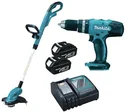 Set DLX2114X1, 18V impact drill, 18V grass trimmer, 18V charger and two 18V batteries 3.0 Ah