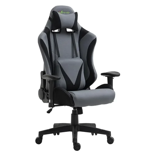 "Gaming Chair Ergonomic Office Chair Swivel Chair with Cushion and Backrest Adjustable Foam Spandex Fabric Black image"