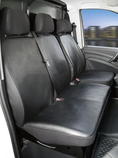 "Custom fit seat covers - artificial leather for single seat & double bench for Mercedes Vito W639 & Viano W639 from model year 06/2003 - 05/2014 image"