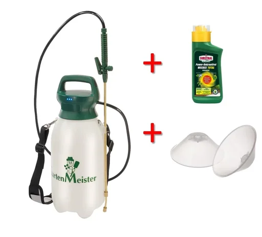 "Battery-powered sprayer Li-ion 8L GM ALS + Weedex Total weed killer 380 ml + spray canopy set of 2 image"
