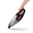 Cordless handheld vacuum cleaner, wet/dry, gray/red, 7.4 volts