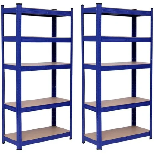 "FSH shelving set MP 148 - 150x75x30 - Max. 130 kg per shelf - Blue - 2 pieces image"