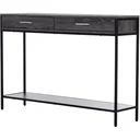 Console table with 2 drawers grey/black