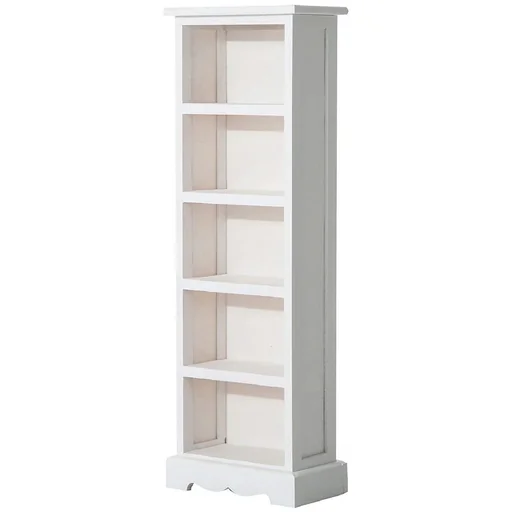 "DVD Standing Shelf Wooden Tower 5 Compartments White image"