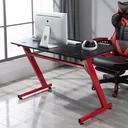 Game table with cup holder, black, red