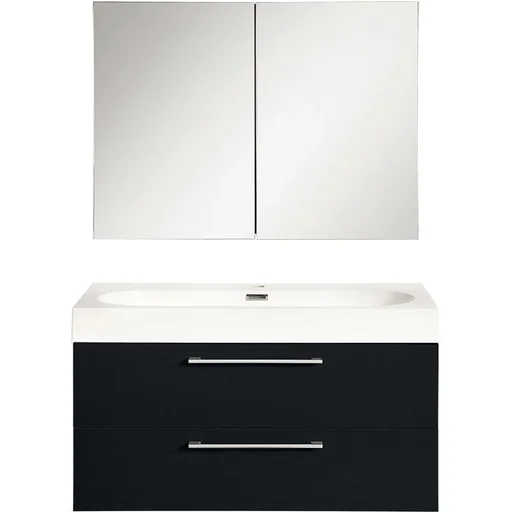 "Shallow bathroom furniture 80cm - black image"