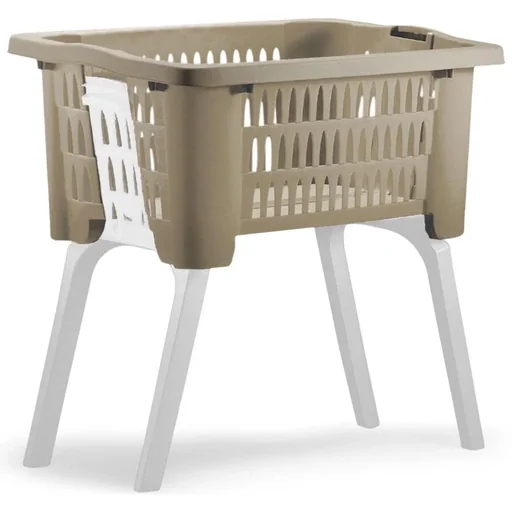 "Laundry basket with folding legs blue image"
