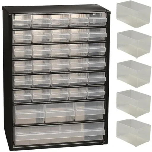 "Drawer unit with 34 drawers - 42x30.6x15cm MET Loose Insert A8-1 - Plastic image"