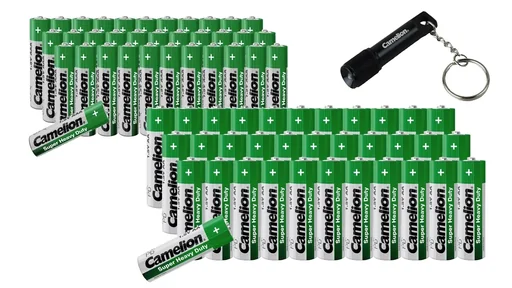 "Zinc-carbon battery value set 69 pieces + FREE key light image"