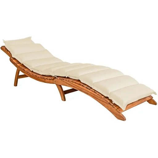 "Garden cushion - For lounger - With cushion - 183x56x7cm - Cream image"