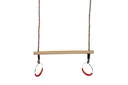 Wooden trapeze - swing, horizontal bar with metal rings