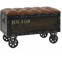 Storage bench 80.5x41x50 cm solid wood and artificial leather