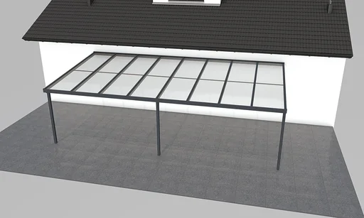 "Patio roof Premium, anthracite, 8125 x 4060 mm - Acrylic multi-wall sheets 16 mm, bronze image"