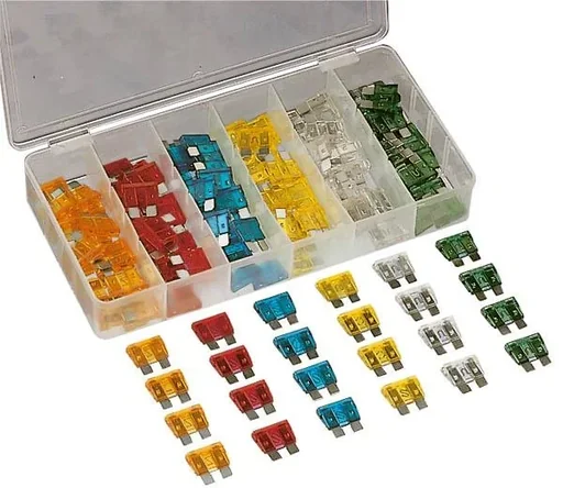 "Fuse assortment, 120 pcs., car flat plug fuses image"