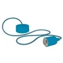 Designer lamp holder with textile cable - Blue