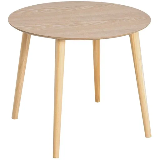 "Side table, coffee table, living room table, round, made of natural pine ?58.5 x 41.5 cm image"