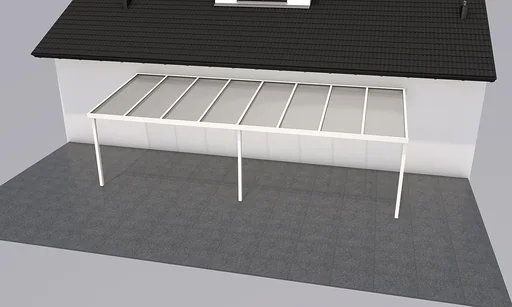 "Patio roof Premium, white, 8125 x 3060 mm - 10 mm laminated safety glass (VSG) image"