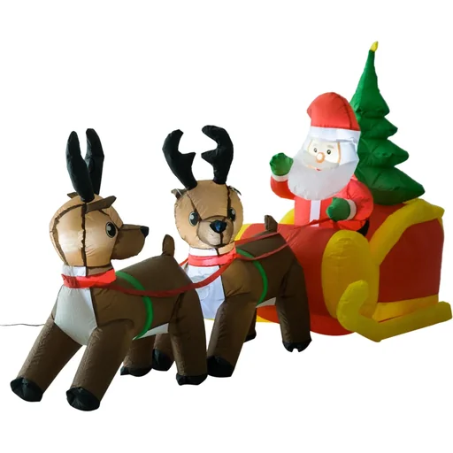 "LED reindeer sleigh Santa Claus inflatable Christmas decoration image"