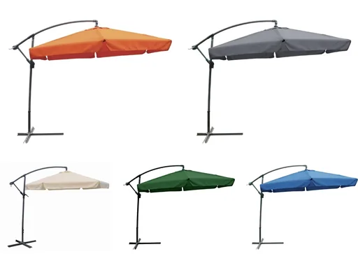 "Cantilever parasol Ø 300 cm, CREAM, black powder-coated image"