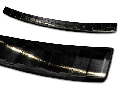 "Stainless steel loading sill protector, Audi A6 - C8 Avant, 2018> - graphite/black line. OEM quality, brushed. image"