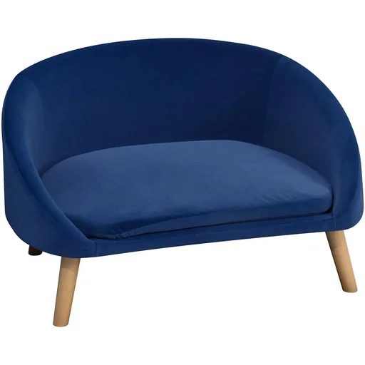 "Pawhut dog sofa with cuddly fabric cover blue image"
