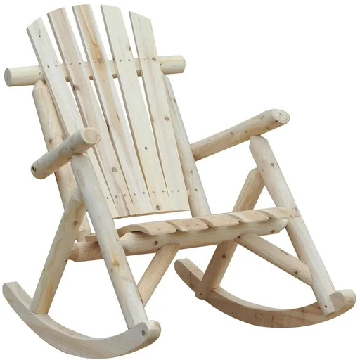"Rocking chair wooden swing chair fir wood natural image"