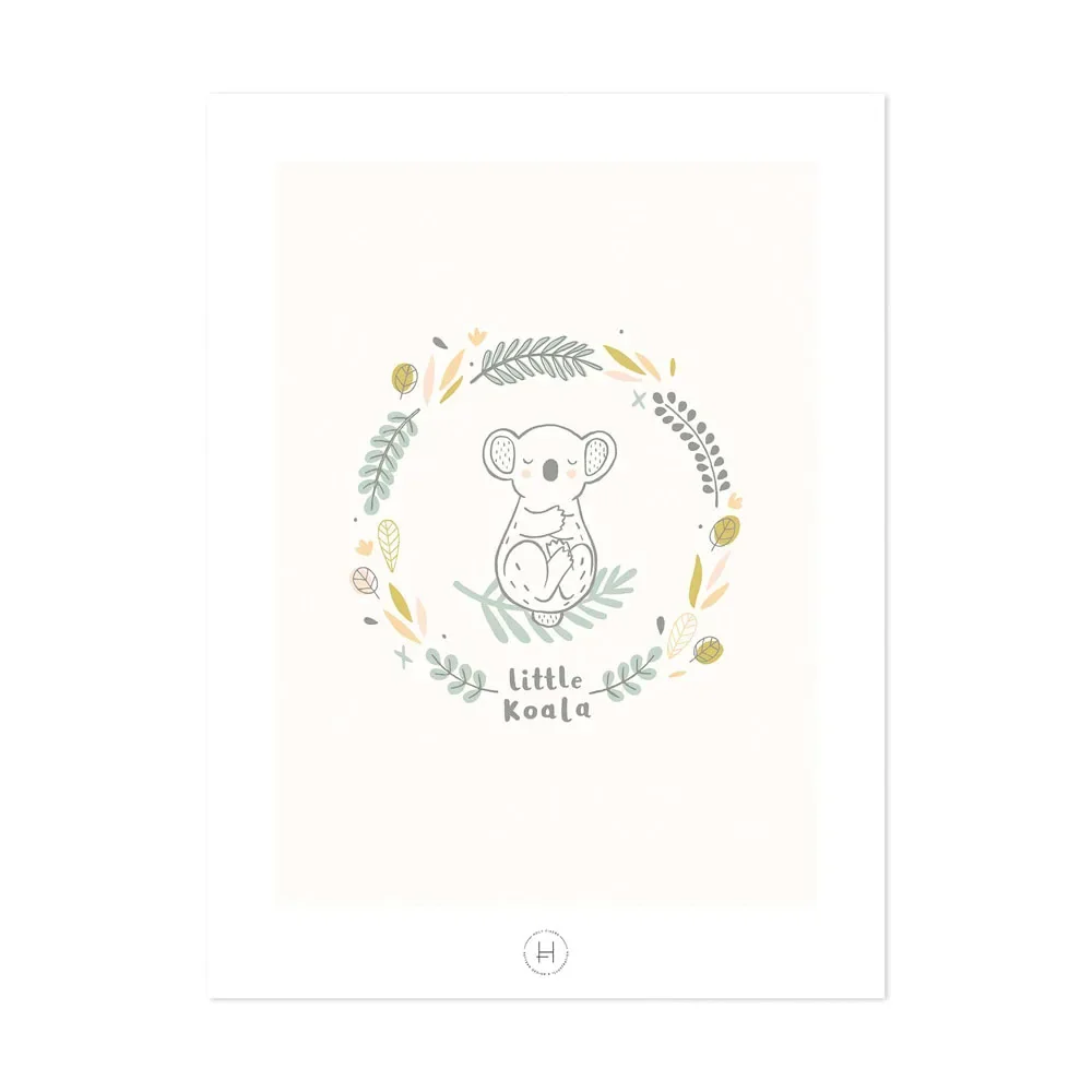 Lilipinso plakat mała Koala kremowy zielony szary